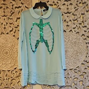Iron Fist Sequin Embellished Blue Dress NWT